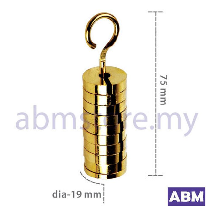 a4393b-WEIGHT, SET SLOTTED 10GM X 9, HANGER X 1,BRASS-01