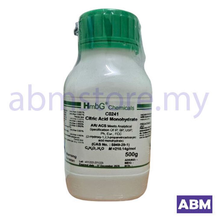 c0241-CITRIC ACID 1H2O ARACS,IP,BP,USP,PH.EUR.,FCC. HMBG-abmstore.my-01