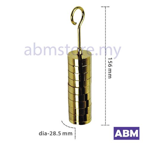 A4390B-WEIGHT, SET SLOTTED 50GM X 9, HANGER X 1,BRASS-01