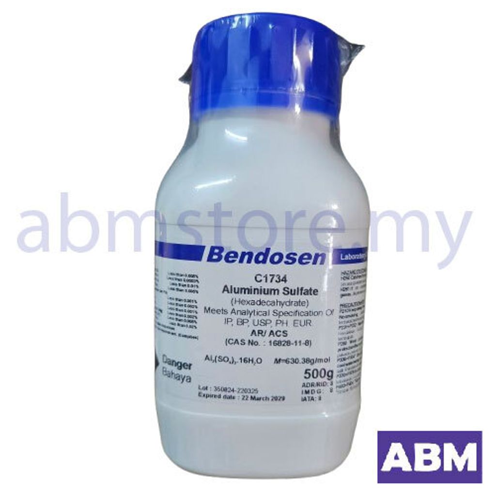C1734-ALUMINIUM SULFATE 16H2O ARACS,IP,BP,USP,PH.EUR. BENDOSEN-abmstore.my-01