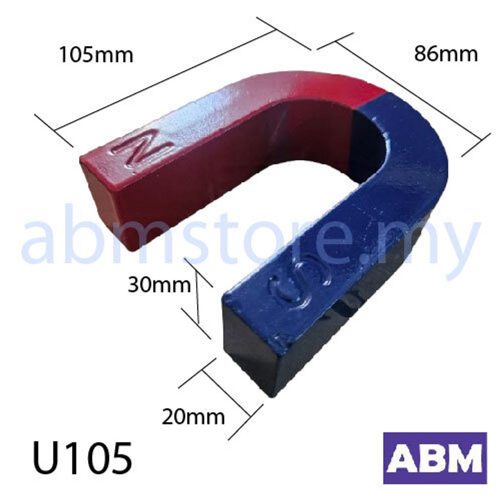 D1293-MAGNET U-SHAPE H105 X W86 X W20 X T30MM, U105-abmstore.my-01
