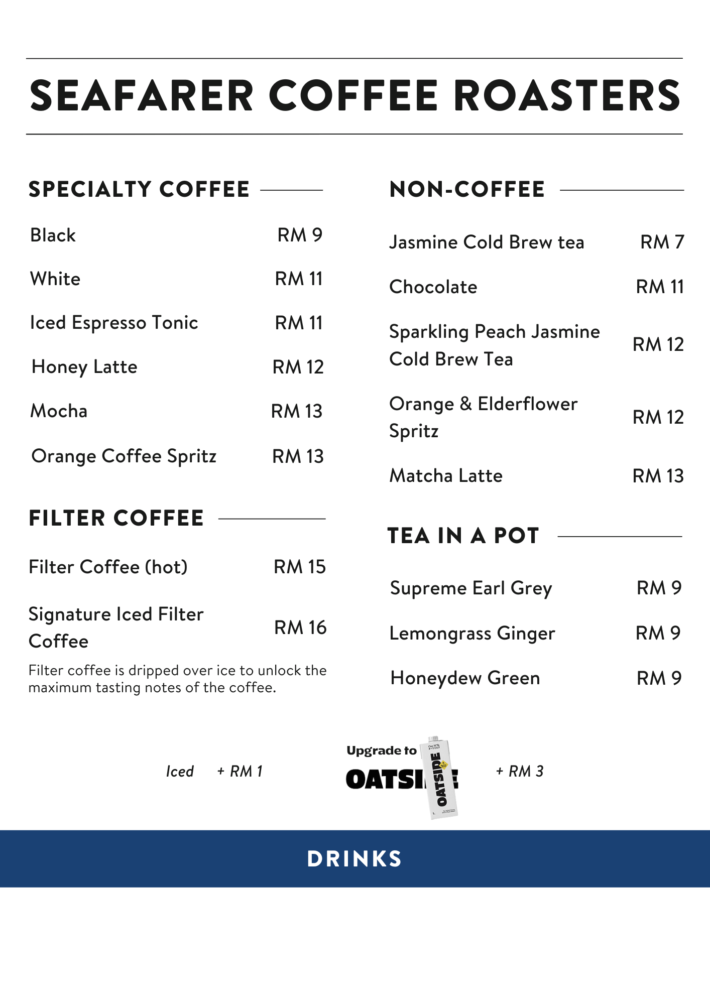 Drinks Menu