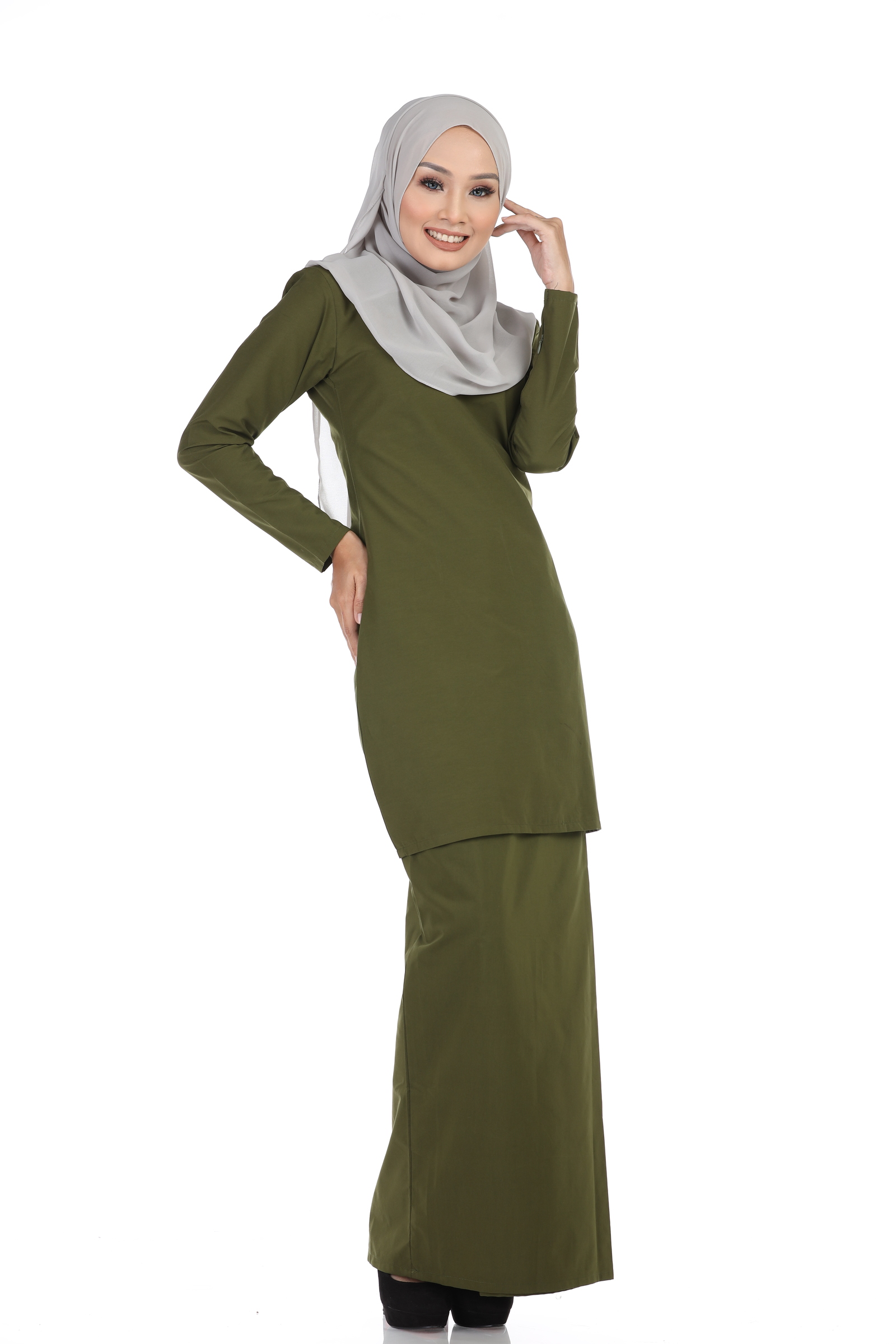 Baju kurung deals olive green