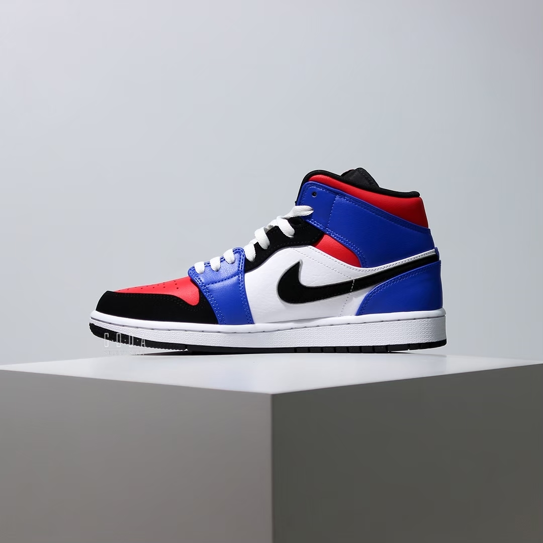 現貨) AIR JORDAN 1 MID TOP3 白藍紅一代喬丹中筒男鞋554724-124