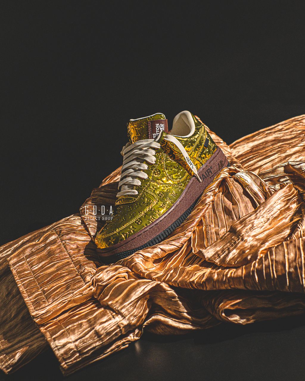gold louis vuitton air force 1