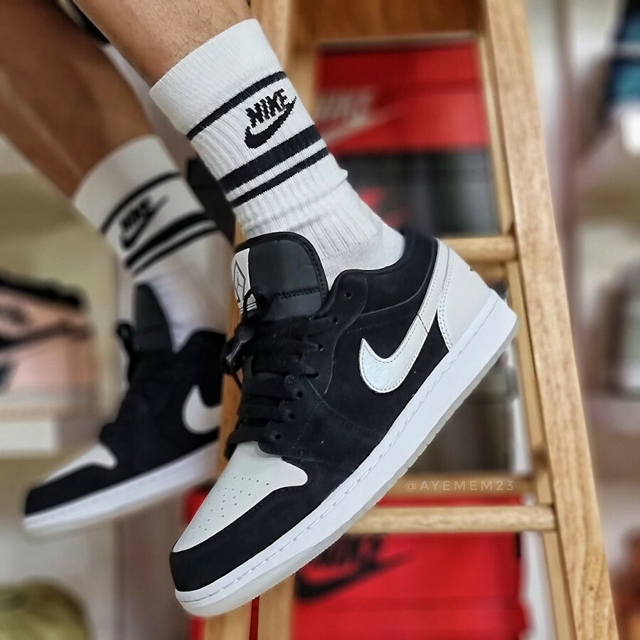 限時接單) AIR JORDAN 1 LOW DIAMOND SHORTS 黑白鑽石熊貓DH6931-001