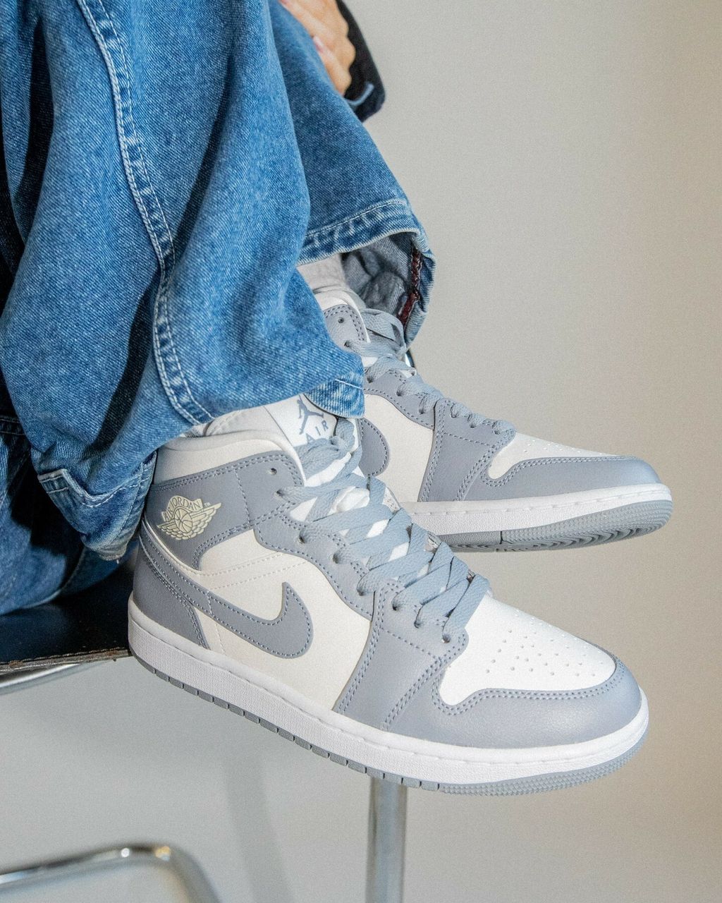 部分現貨) AIR JORDAN 1 MID GREY SAIL 小DIOR 2.0 灰白高筒BQ6472-115