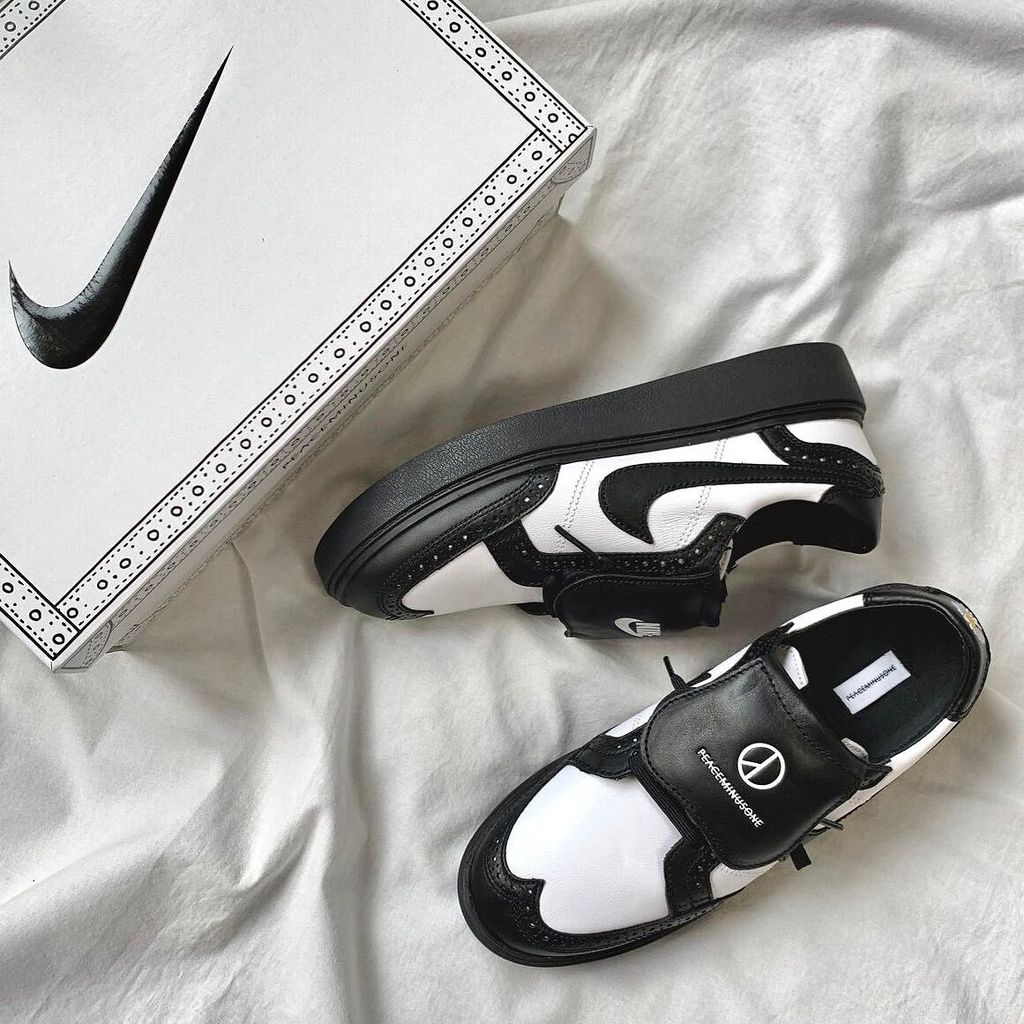 聯名款) PEACEMINUSONE X NIKE KWONDO 1 GD 權志龍雛菊黑白雕花牛津鞋