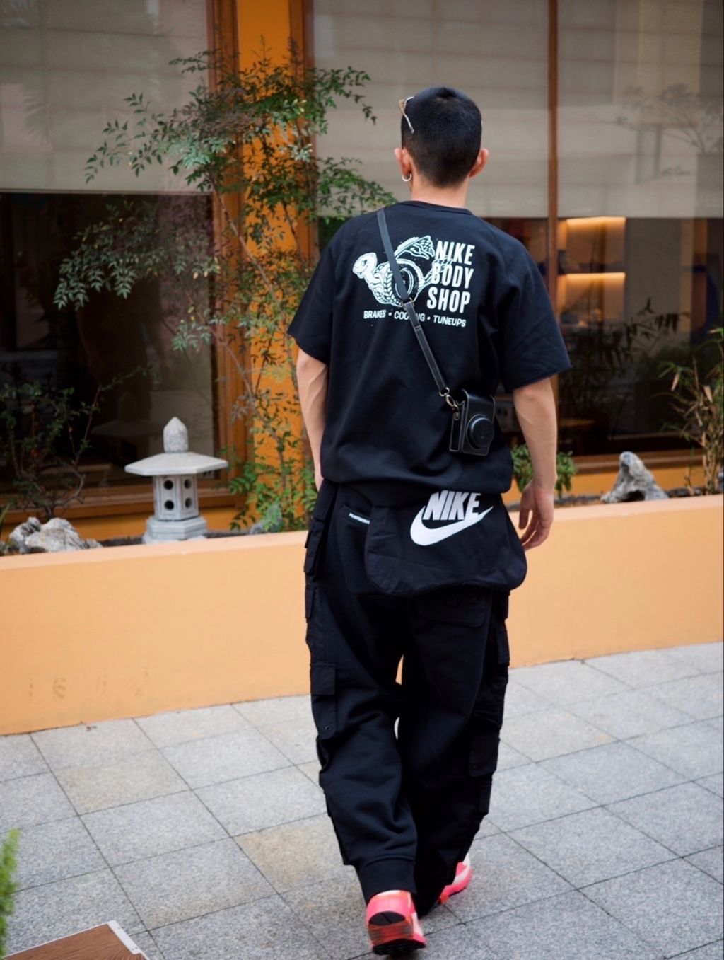 PEACEMINUSONEPMO x NIKE Wide Pants Black