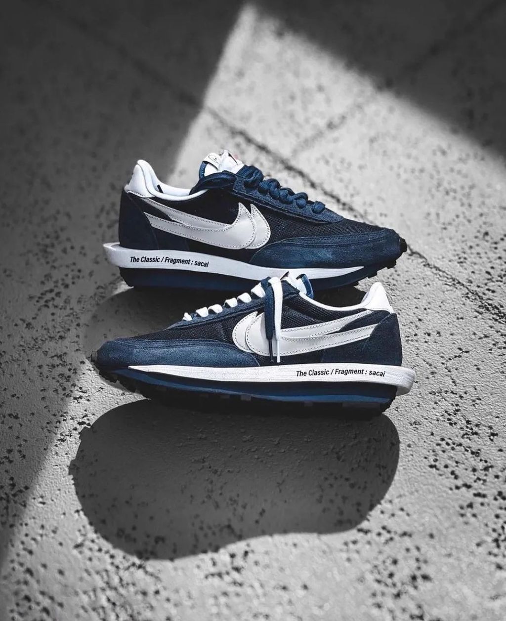 聯名款) SACAI X FRAGMENT DESIGN X NIKE LDWAFFLE 藍色閃電藤原浩