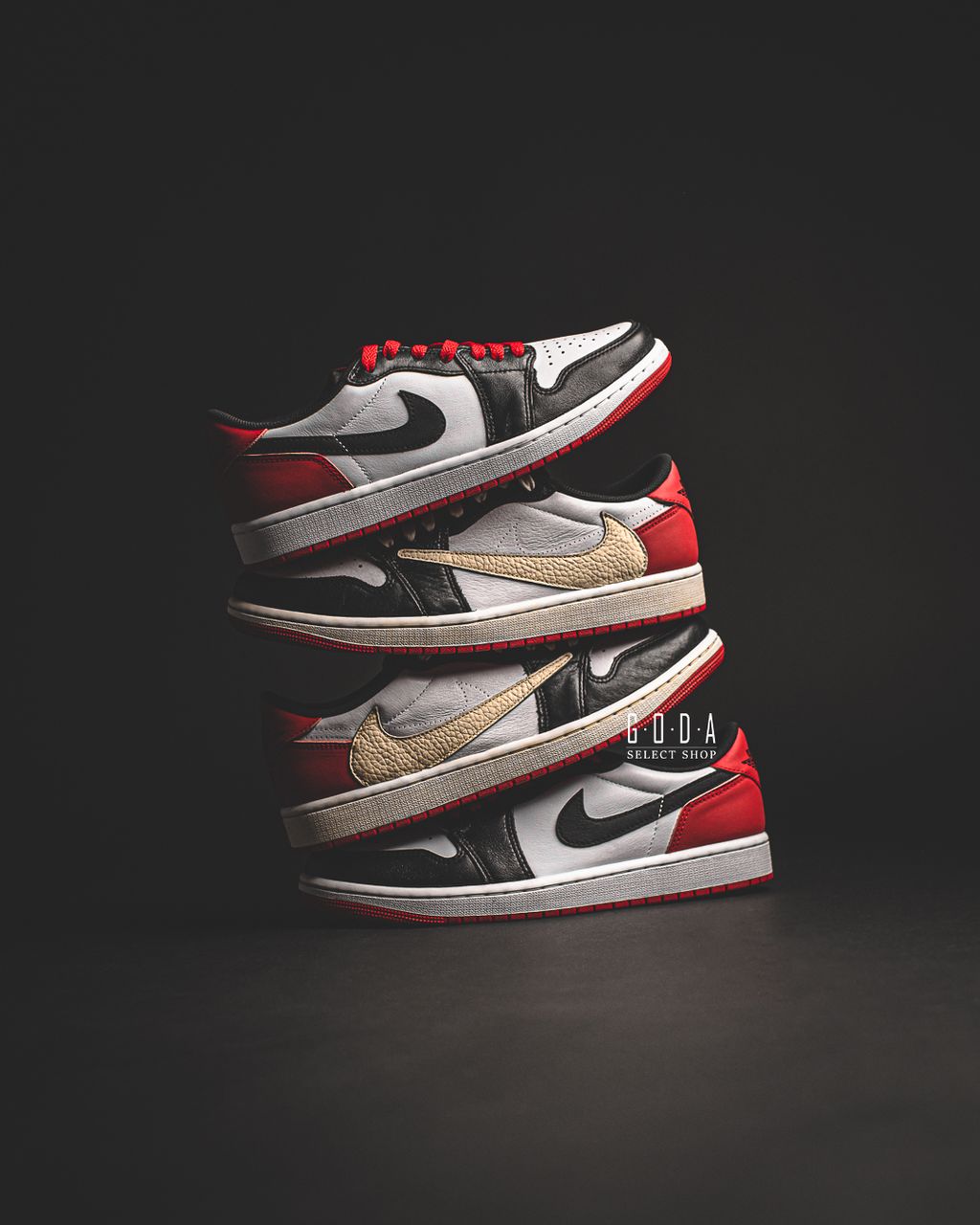 夠搭客製) AIR JORDAN 1 LOW OG BLACK TOE 倒鉤低筒黑紅黑腳趾男女尺寸