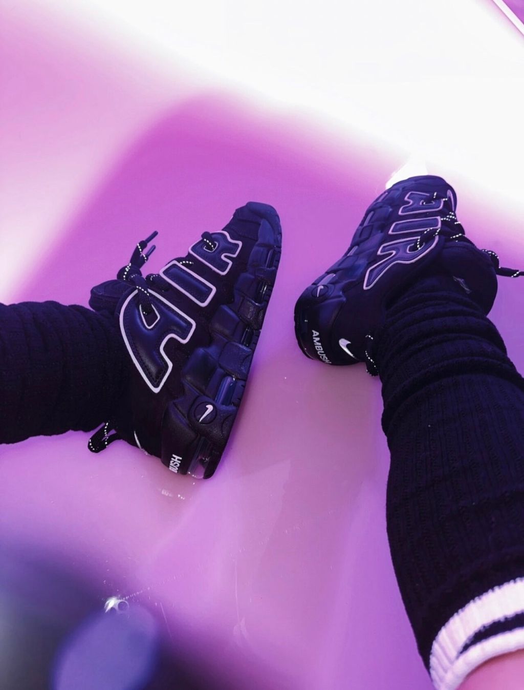 聯名款) AMBUSH X NIKE UPTEMPO LOW AMBUSH BLACK 黑白低筒男女尺寸