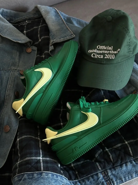 聯名款) AMBUSH X AIR FORCE 1 PINE GREEN AND CITRON 綠黃男鞋男女