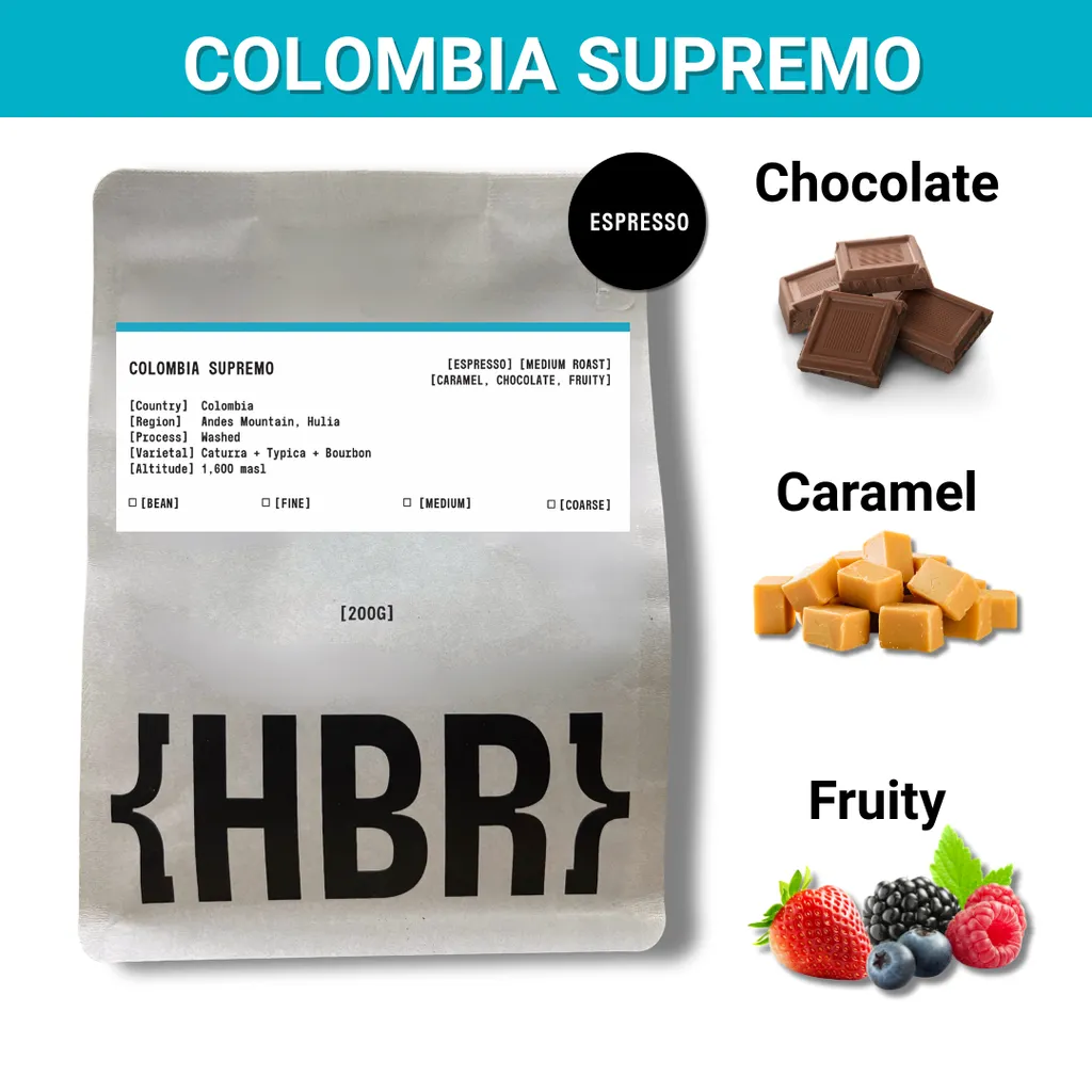 HisBrew Roastery Colombia Supremo – specialty coffee beans Malaysia