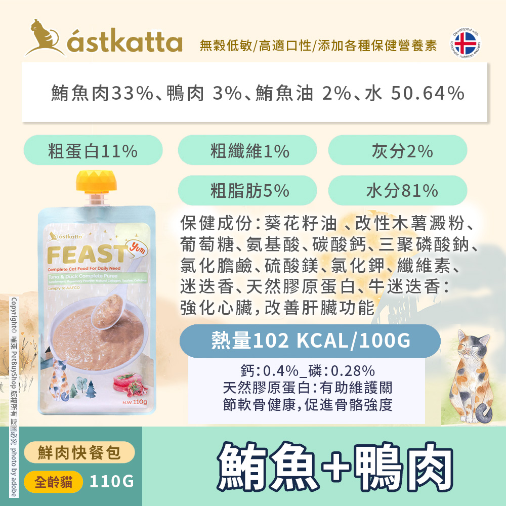 快餐包_鮪魚+鴨肉_成分