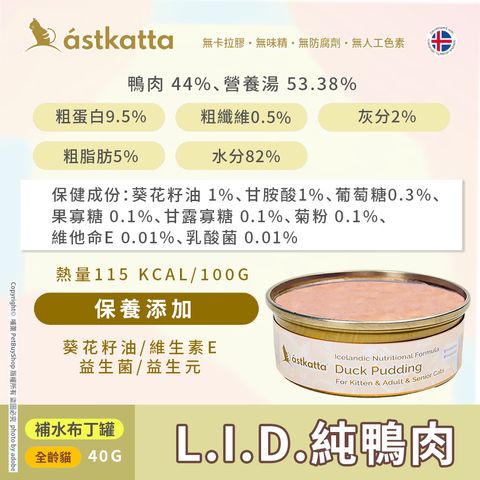 冰島布丁_L.I.D.純鴨肉_成分