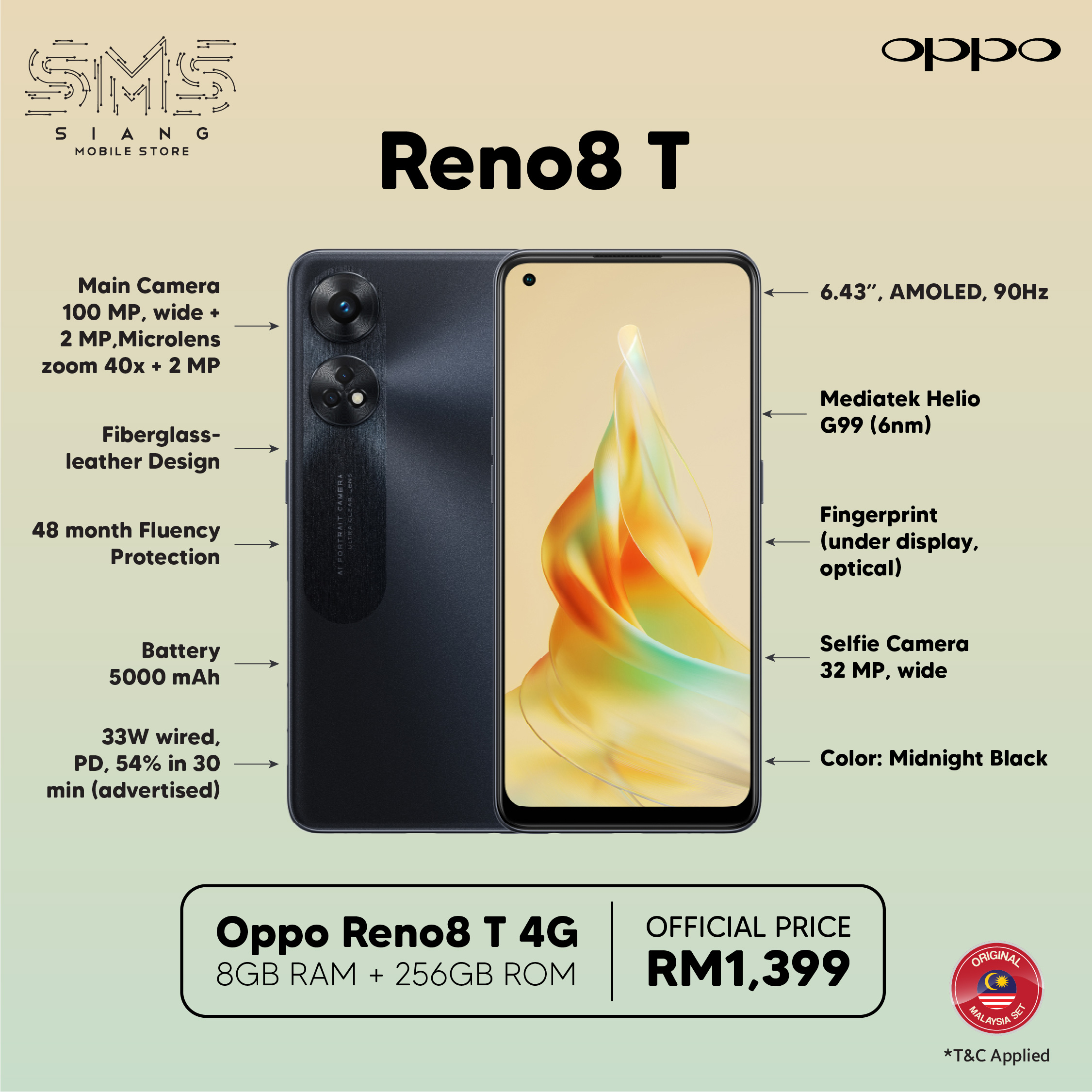 Reno8 T 4G -SPECS