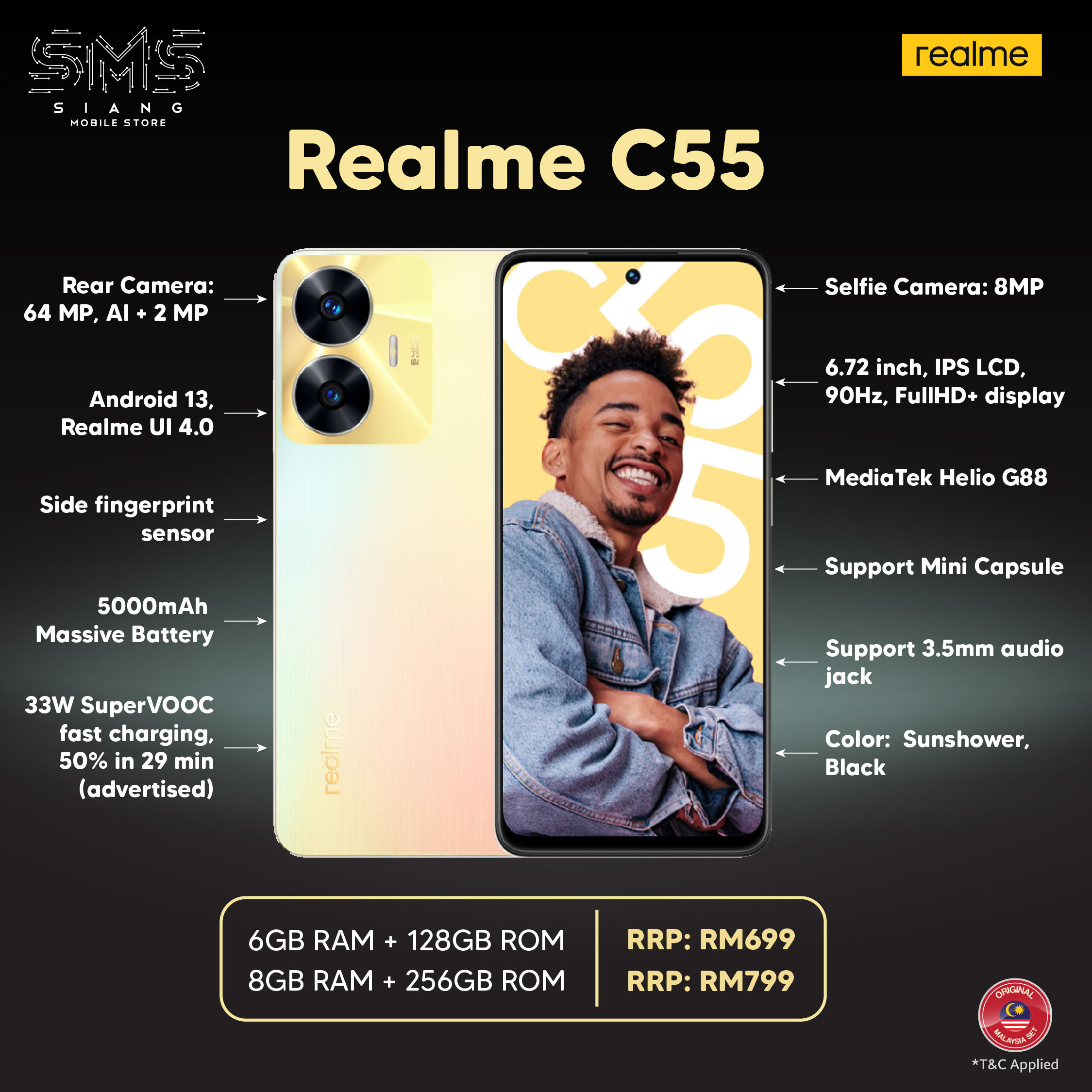 Realme c55 -SPECS