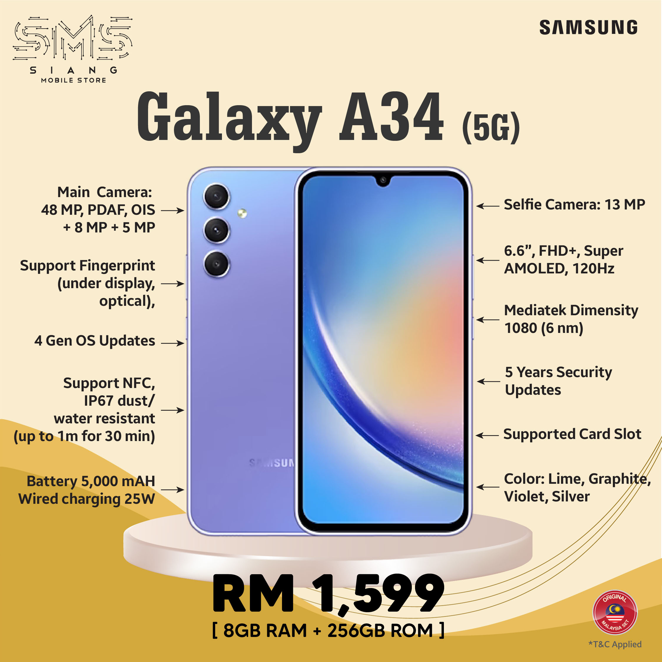 Galaxy A34 5G specs