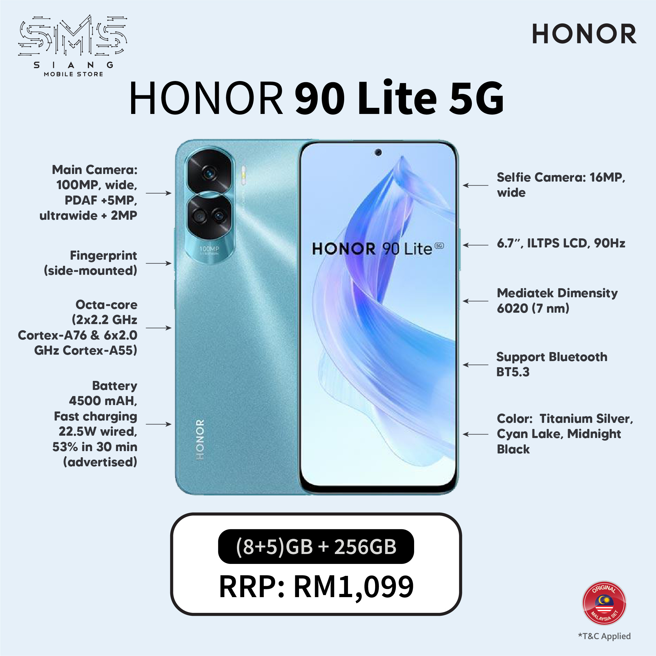 HONOR 90 Lite 5G -SPECS