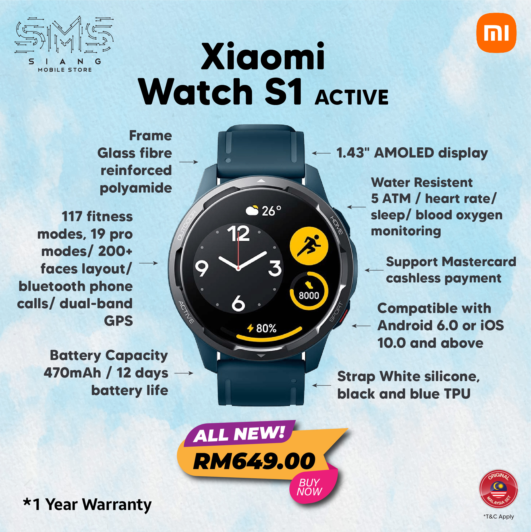 Xiomi Smartwatch Catalog2 - S1 Active -SPECS