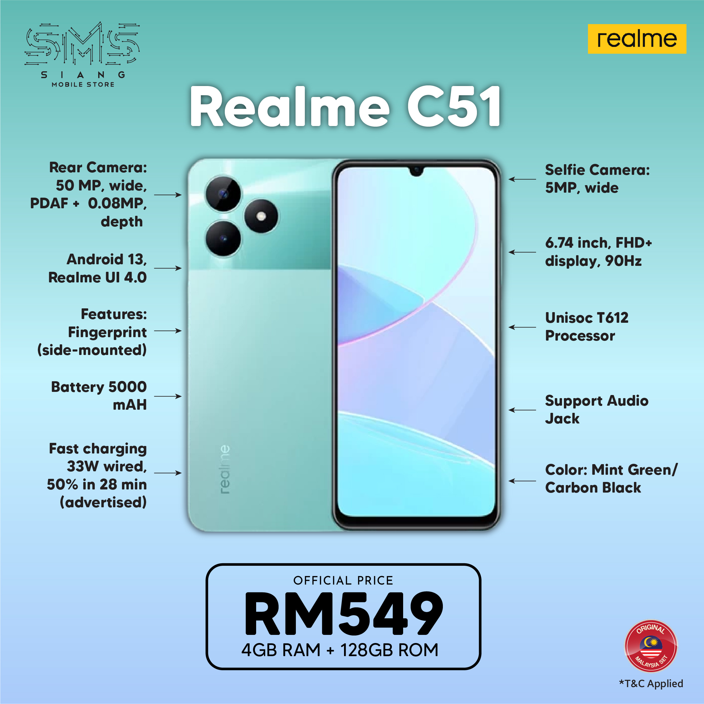 Realme C51 -SPECS