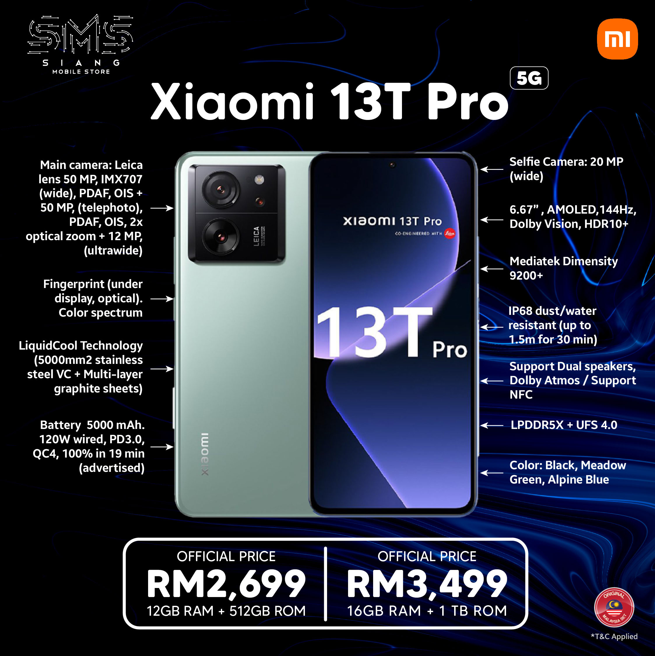 Xiaomi 13T PRO 5G -SPECS