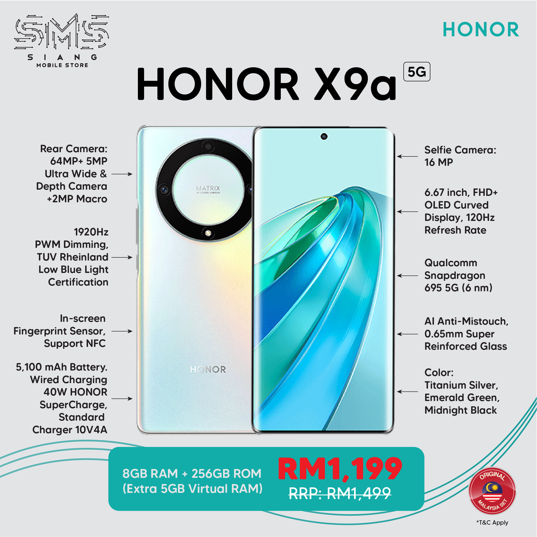 Honor X9a 5G -SPECSS