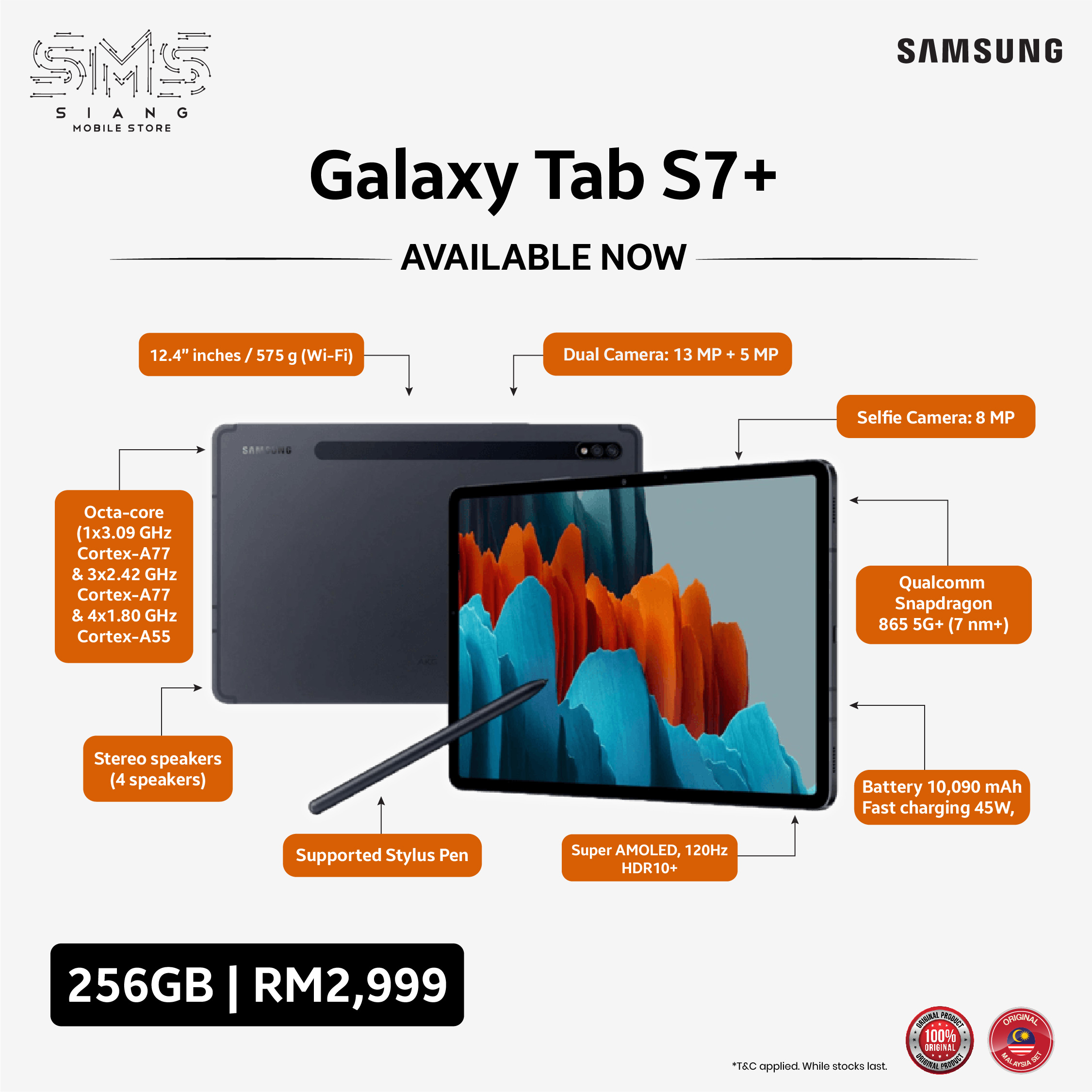 Galaxy Tab S7 Plus -SPECS