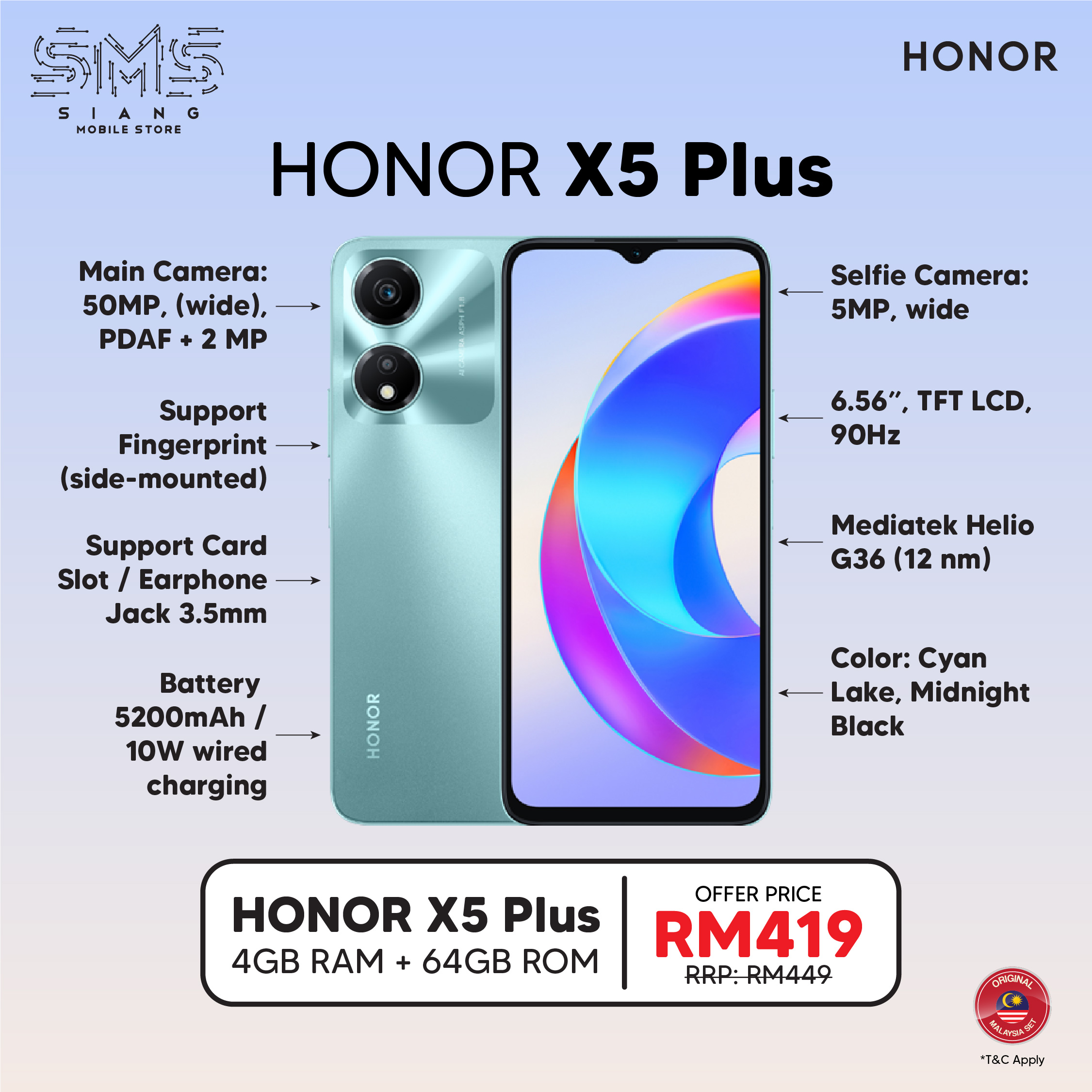 HONOR X5 Plus-SPECS