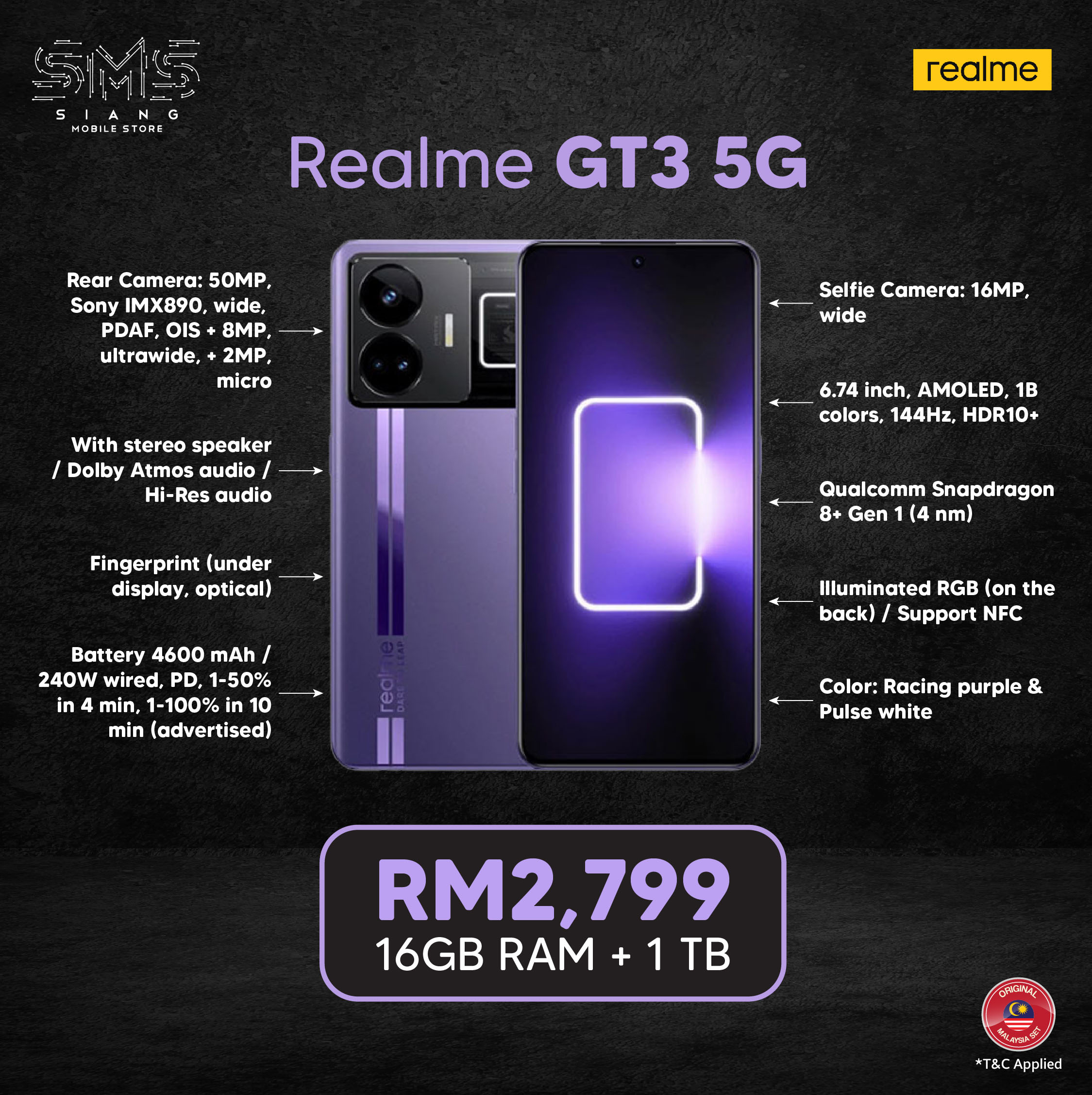 Realme GT3 -SPECS