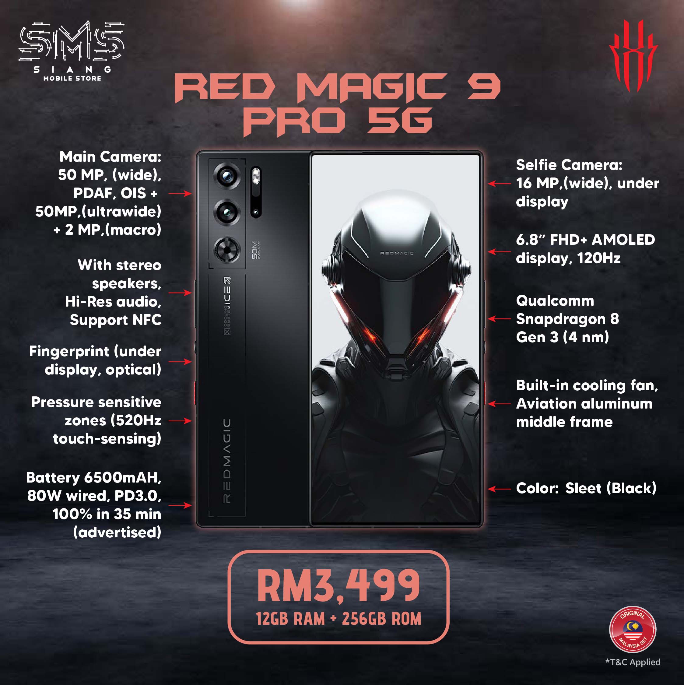 Red Magic 9 Pro 5G - 256GB - SPECS