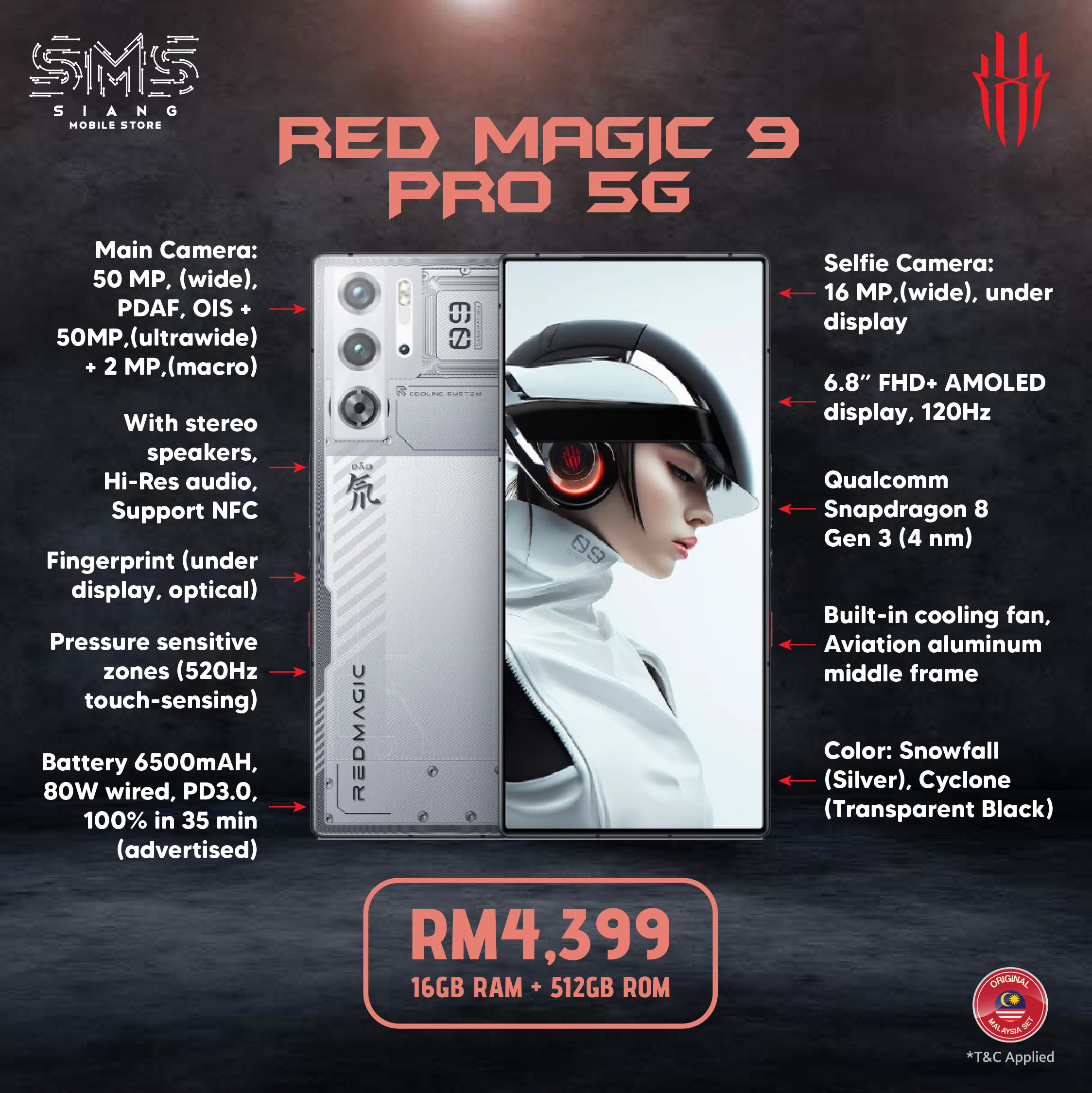 Red Magic 9 Pro 5G - 512GB - SPECS