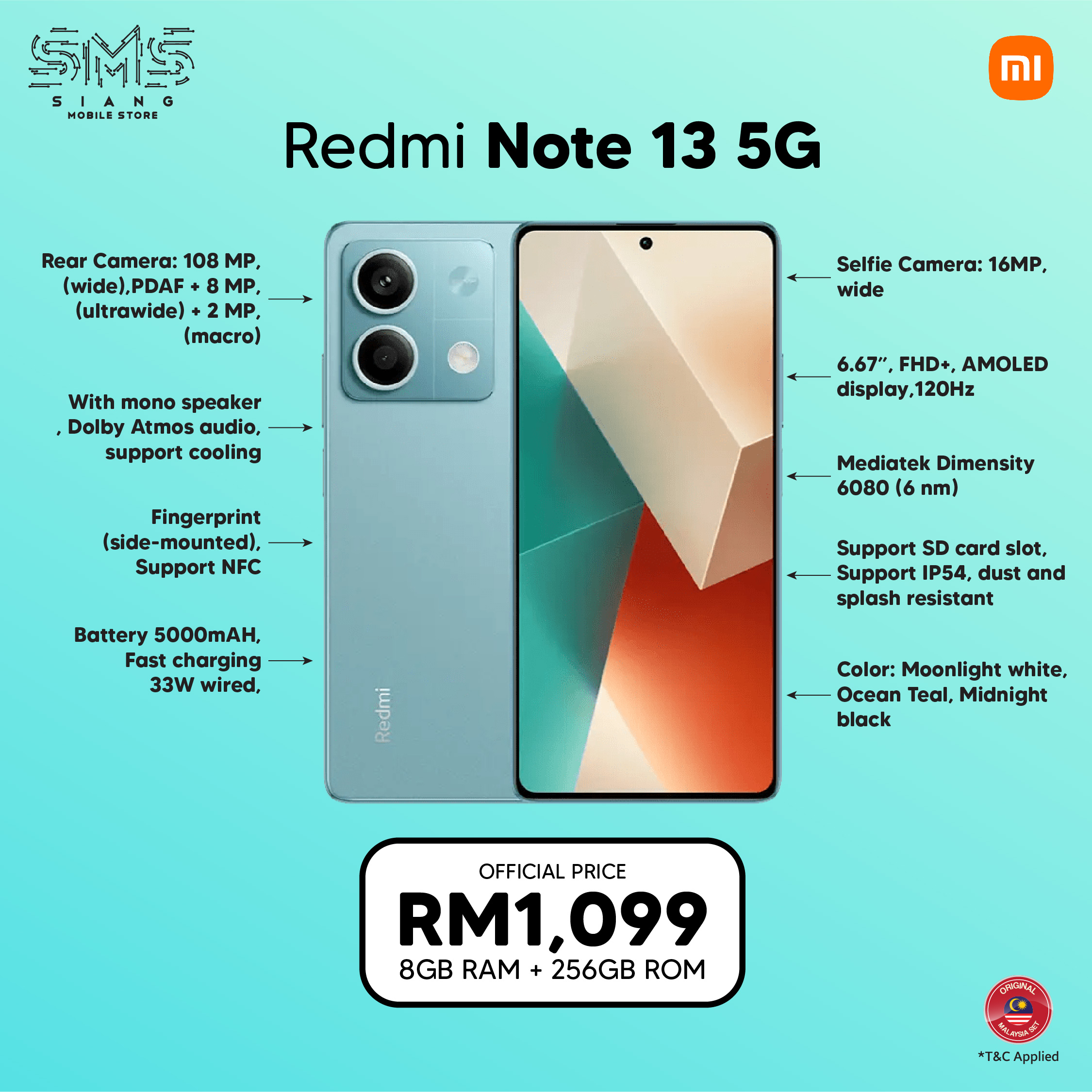 Redmi Note 13 5G -SPECS