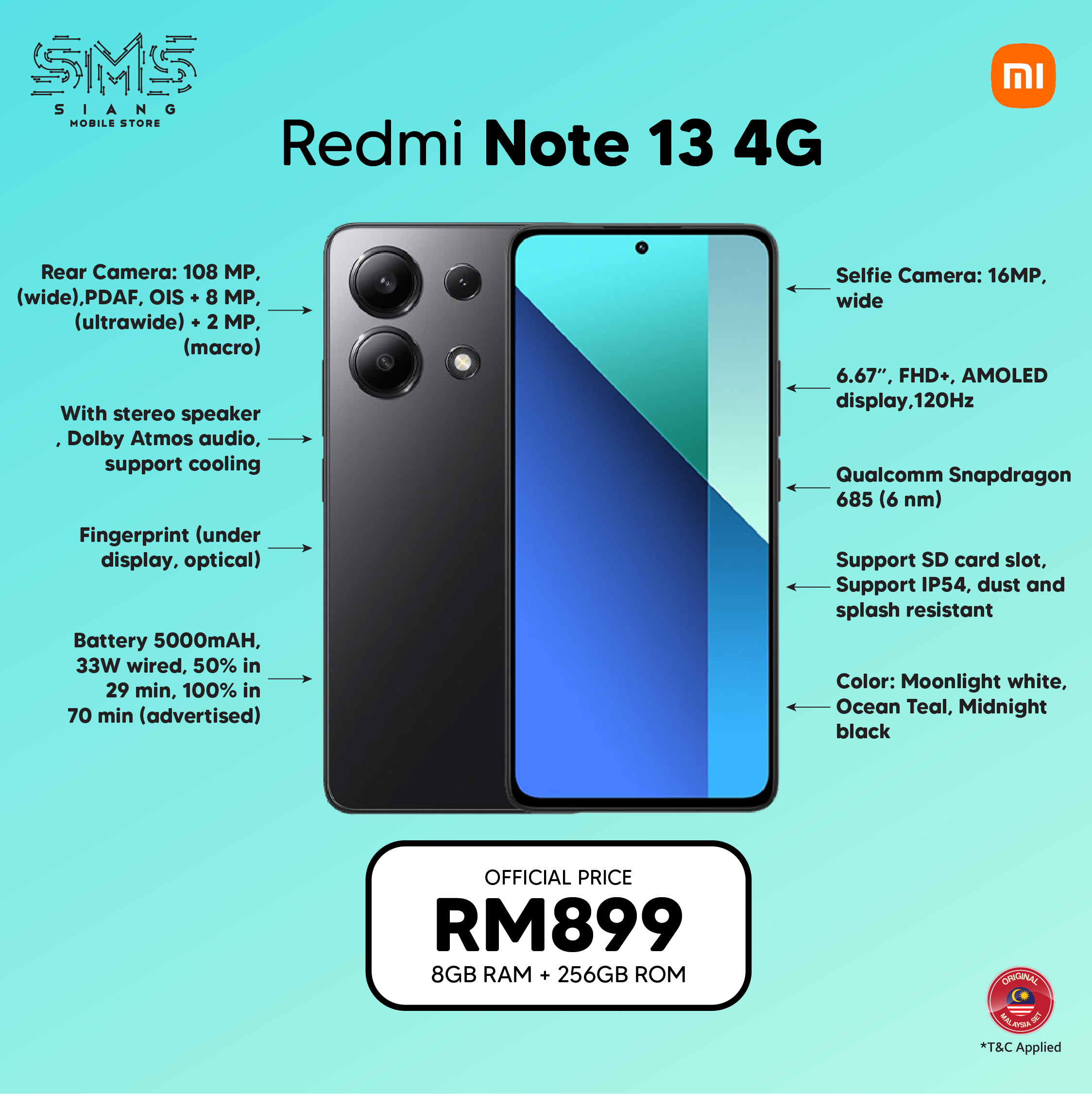 Redmi Note 13 4G -SPECS