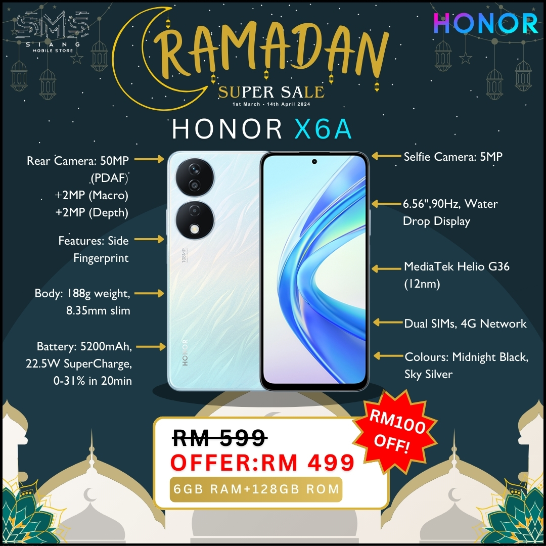 Honor X6A 4G spec
