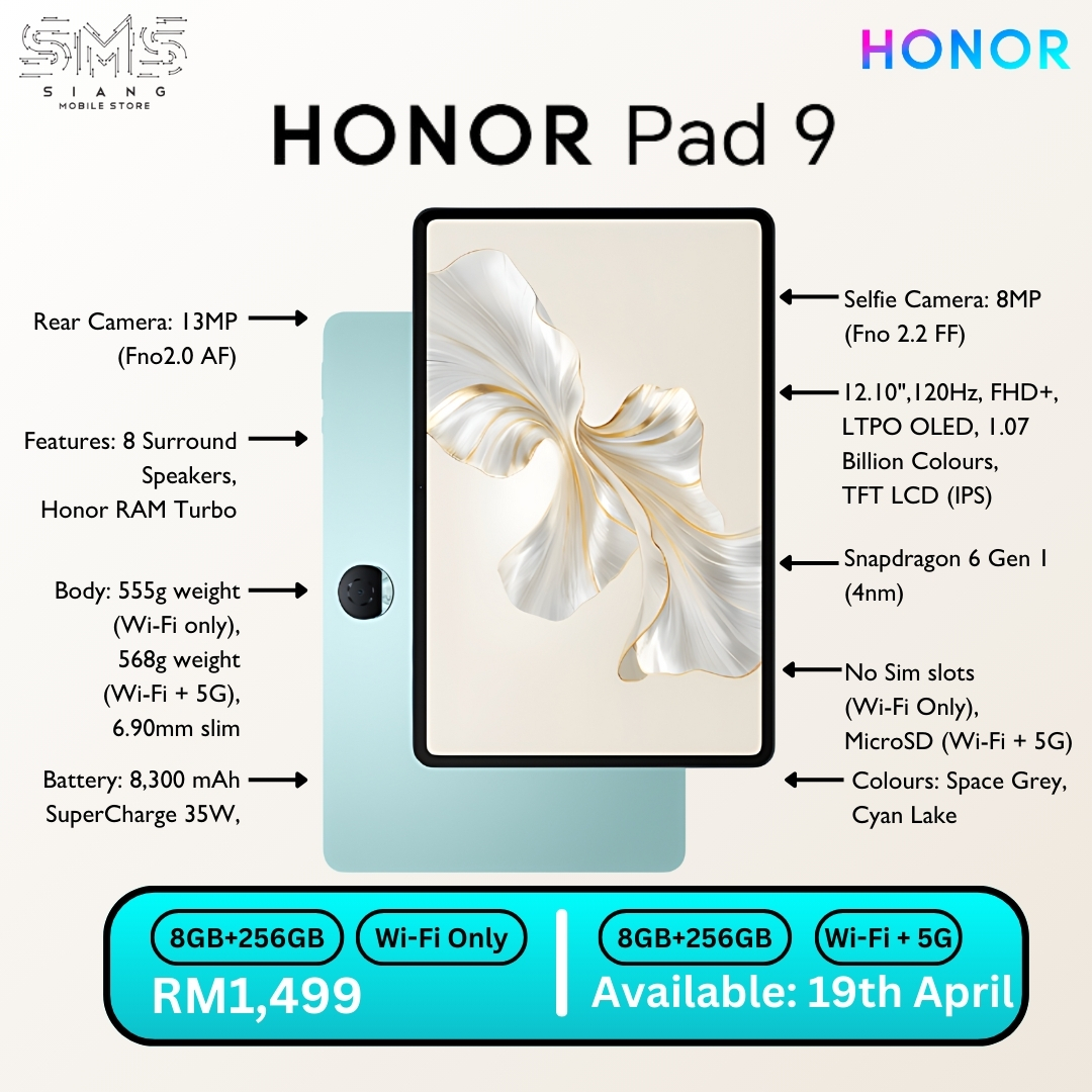 Honor Pad 9 spec