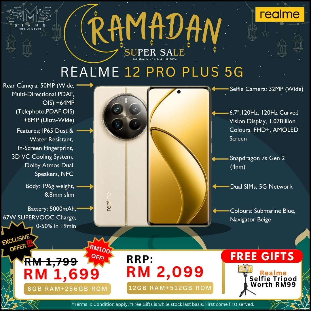 Ramadan Sale 2024 (Realme 12 Pro Plus 5G) spec
