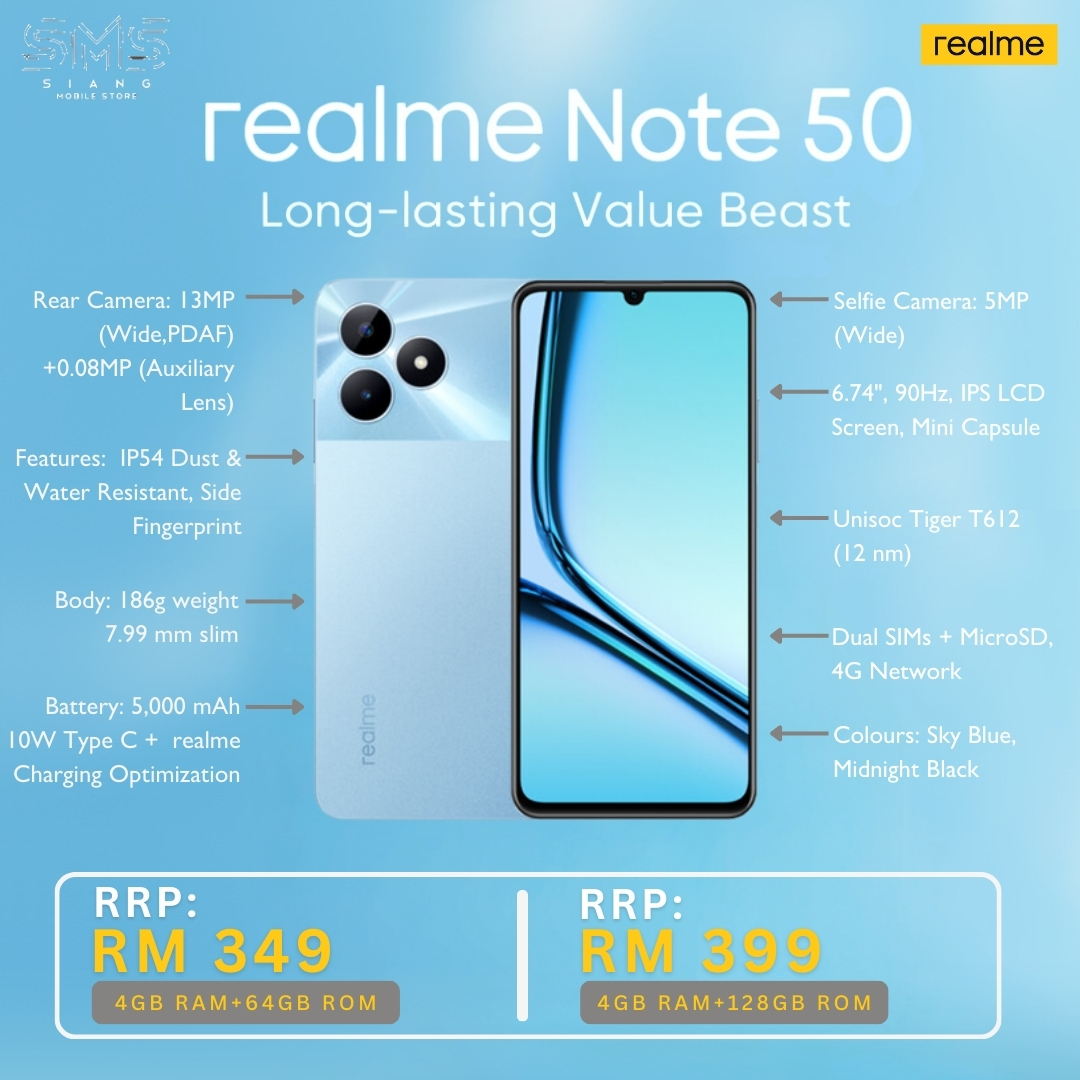 Realme Note 50 4G spec