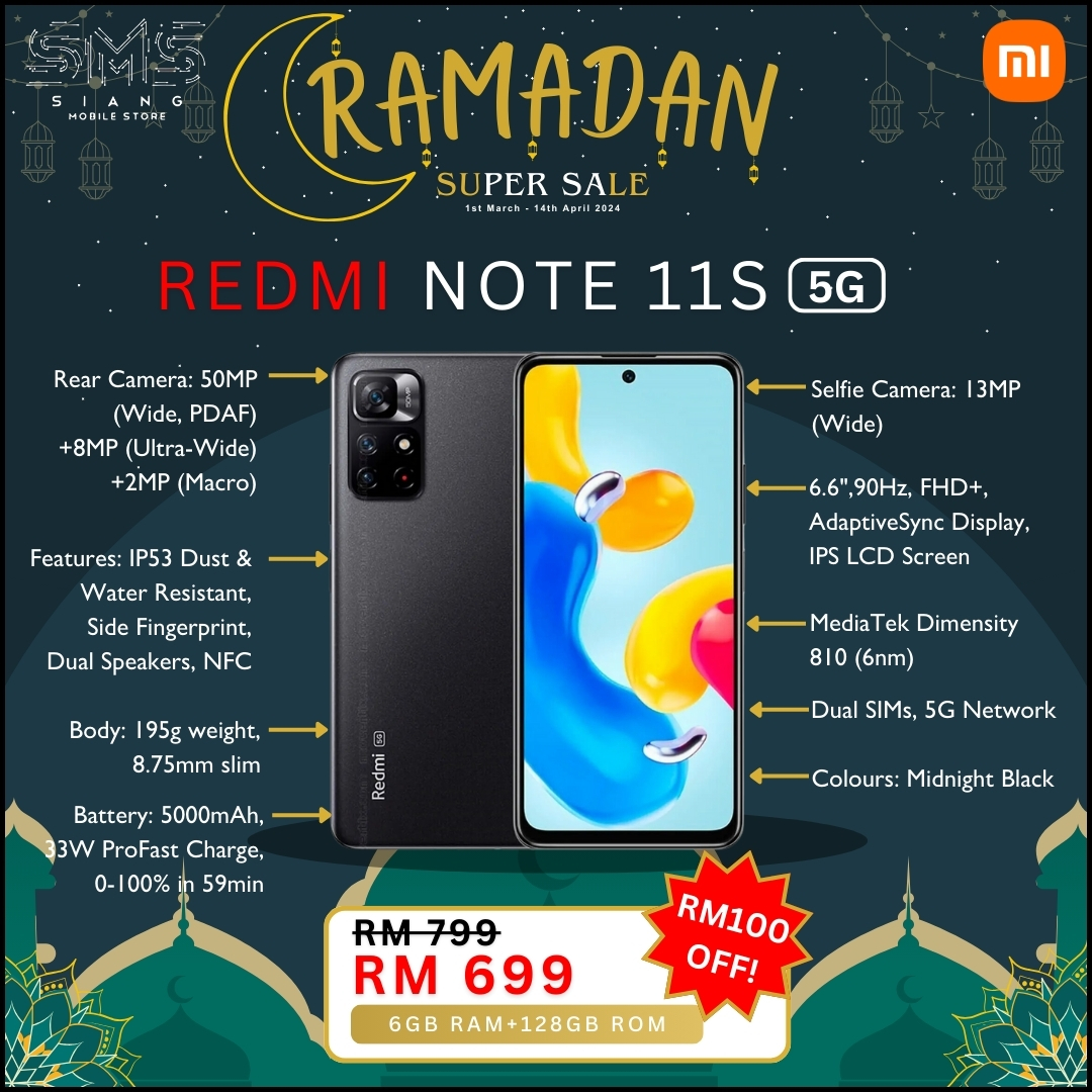 Ramadan Sale 2024 (Xiaomi Redmi Note 11s 5G) spec