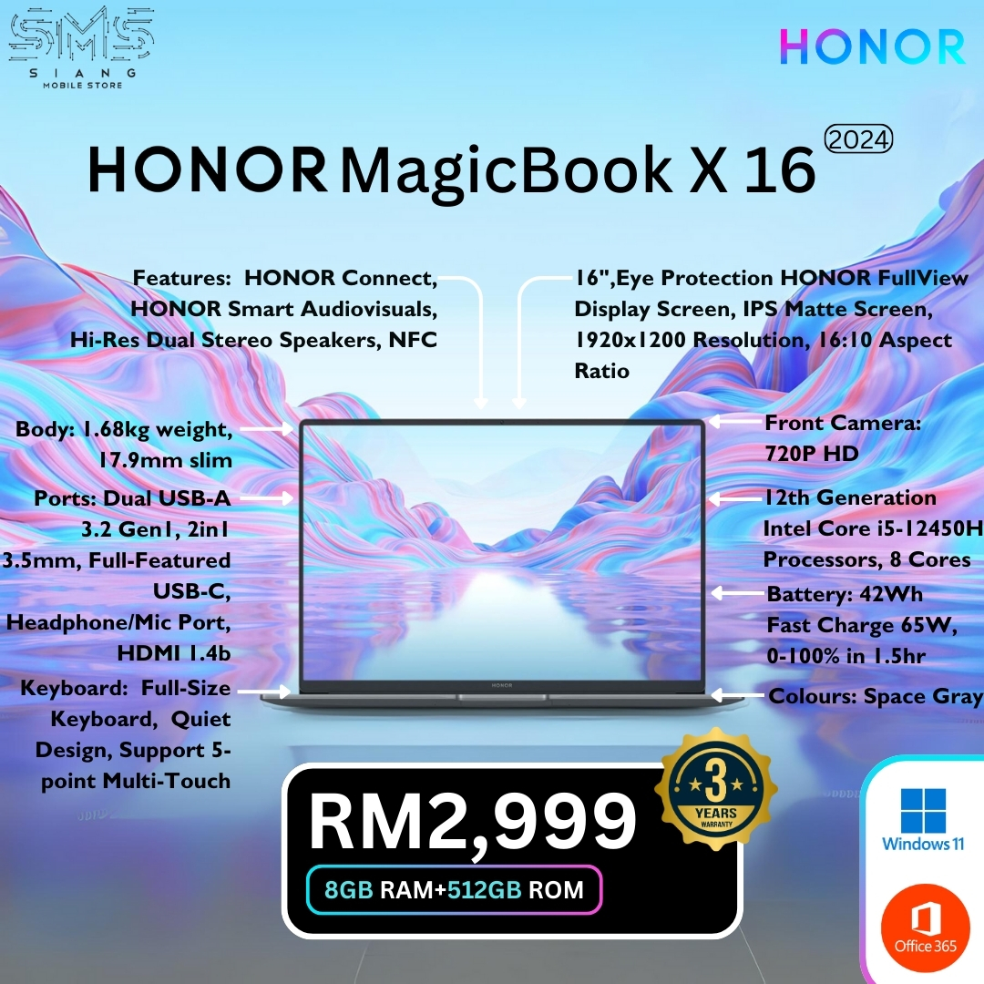 Honor Magicbook X 16 2024 spec
