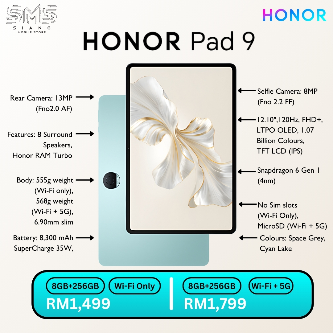 Honor Pad 9 spec (NEW)