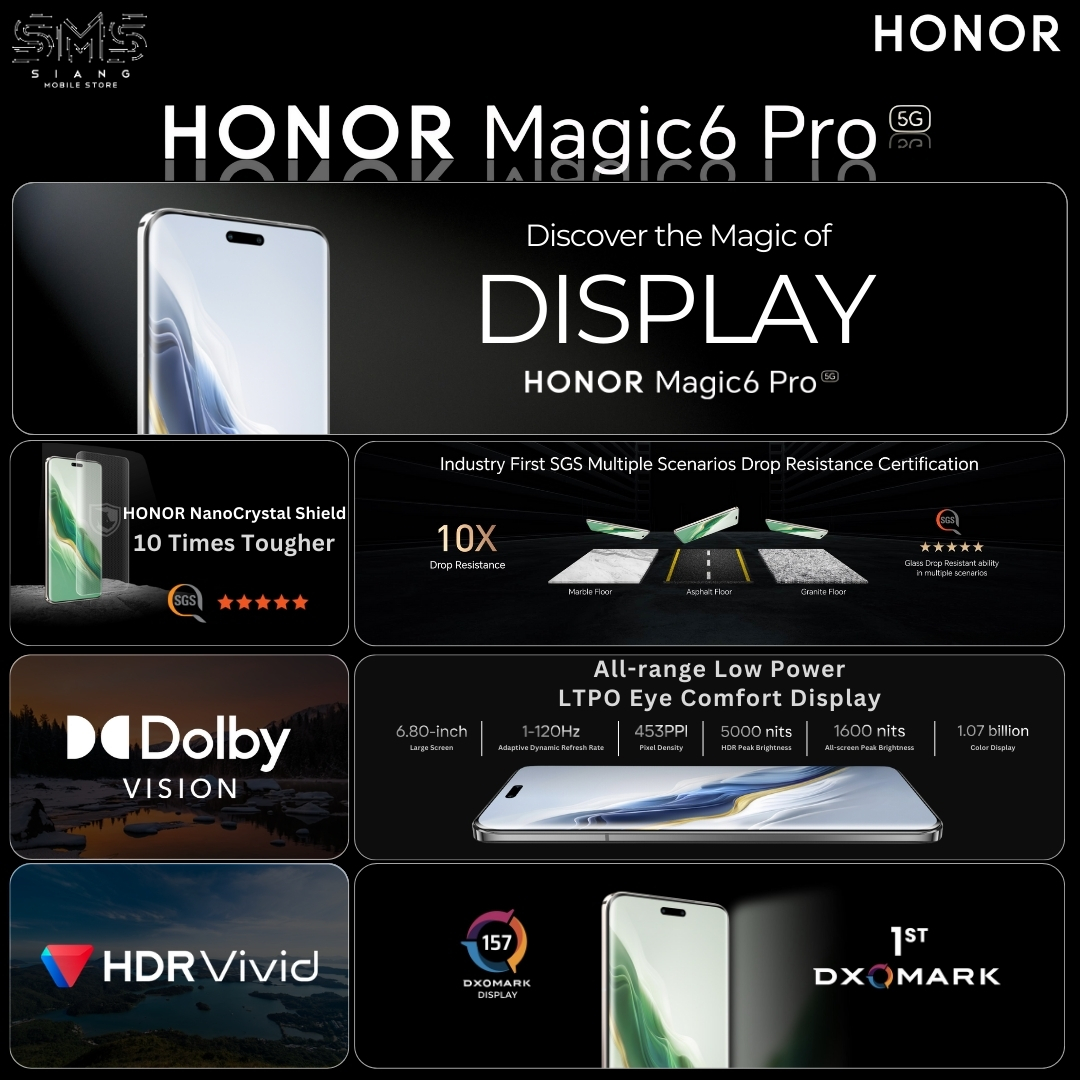 Honor Magic 6 Pro 5G Features & Spec Page 1 (Display)