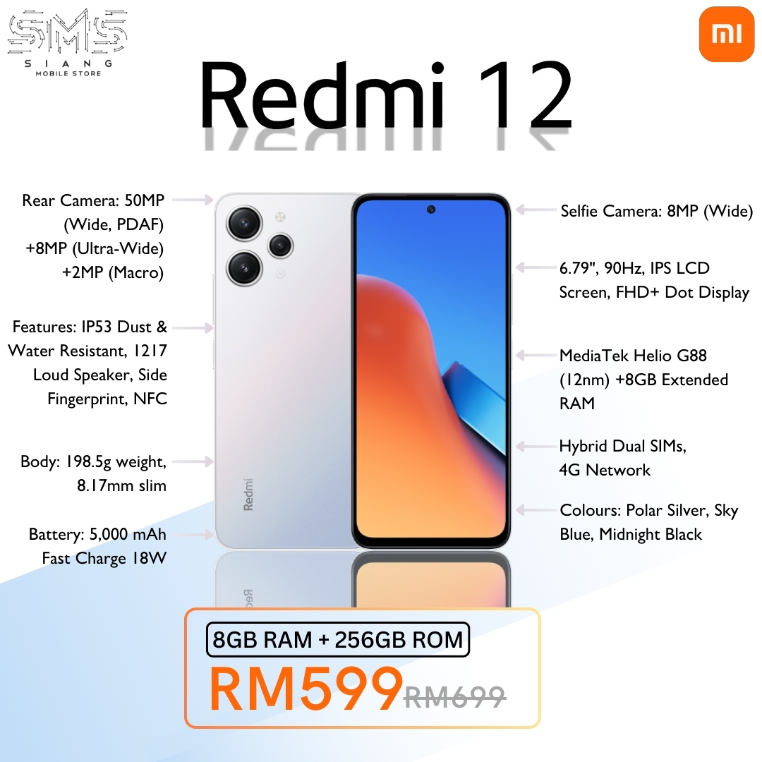 Xiaomi Redmi 12 4G (15.5.24 Offer) spec