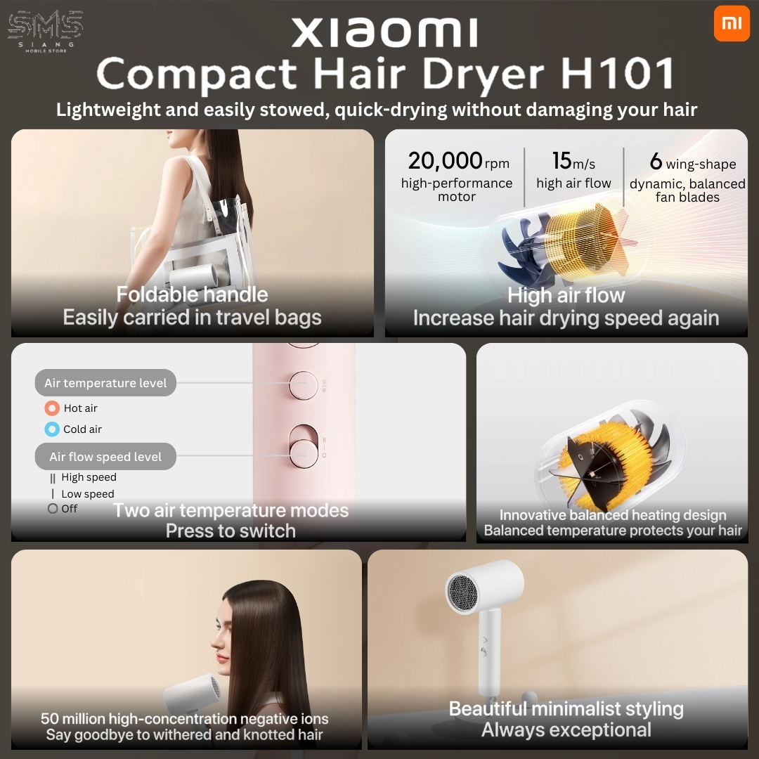 Xiaomi Compact Hair Dryer H101 (June Offer 2024) Features & Spec page 1