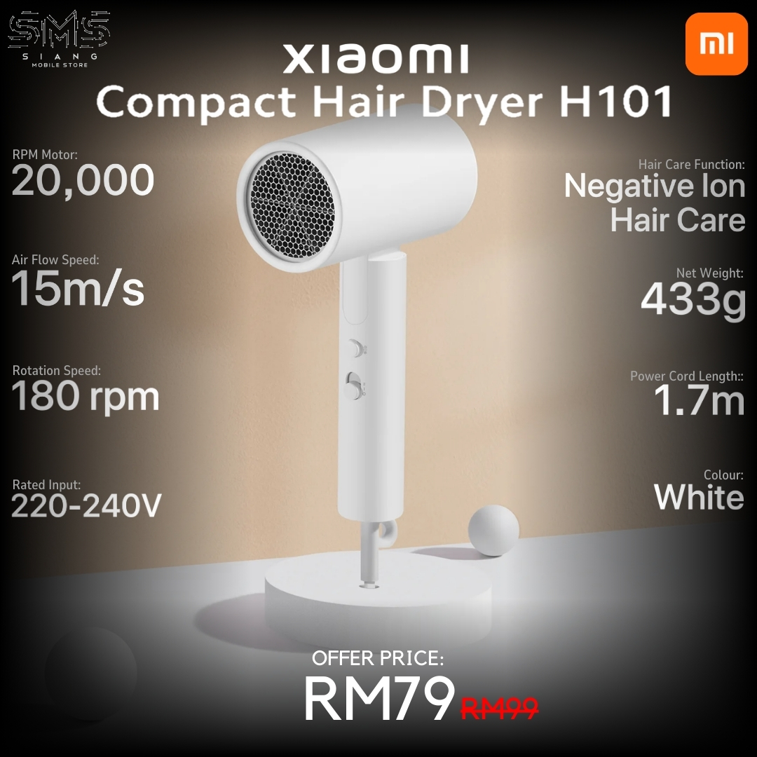 Xiaomi Compact Hair Dryer H101 (June Offer 2024) spec