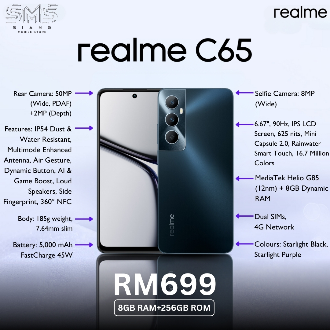 Realme C65 4G (Early Bird) spec