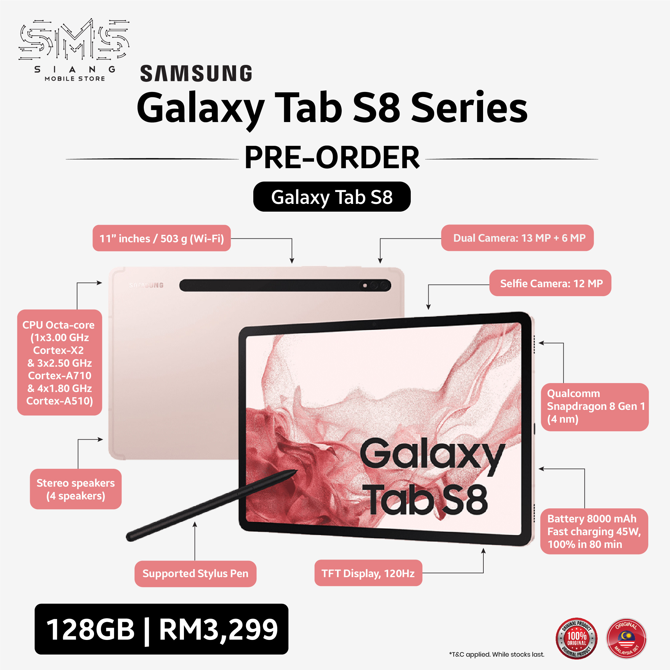 Pre-Order Galaxy Tab S8 1