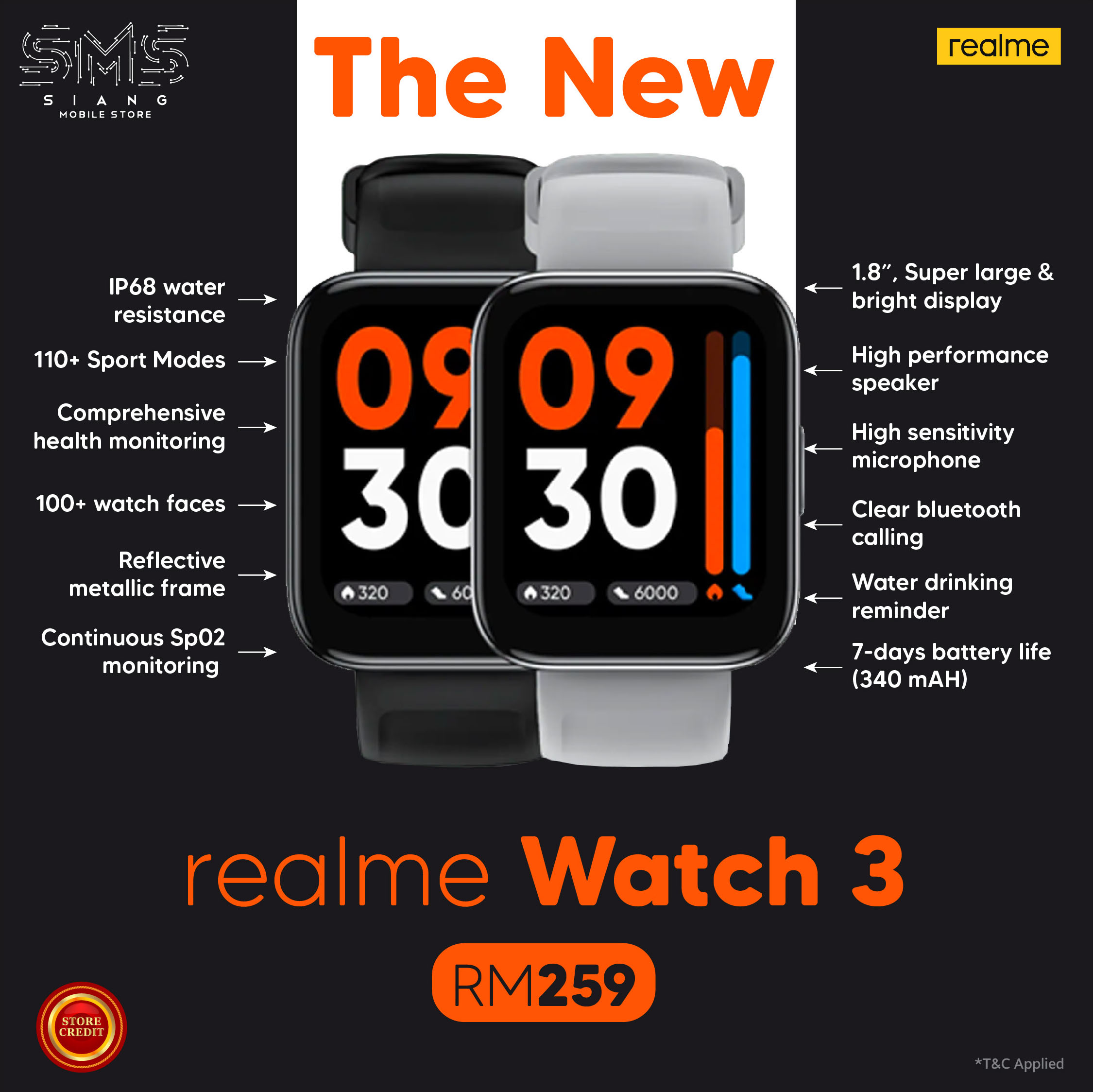 Realme NEW WATCH 3 -SPECS