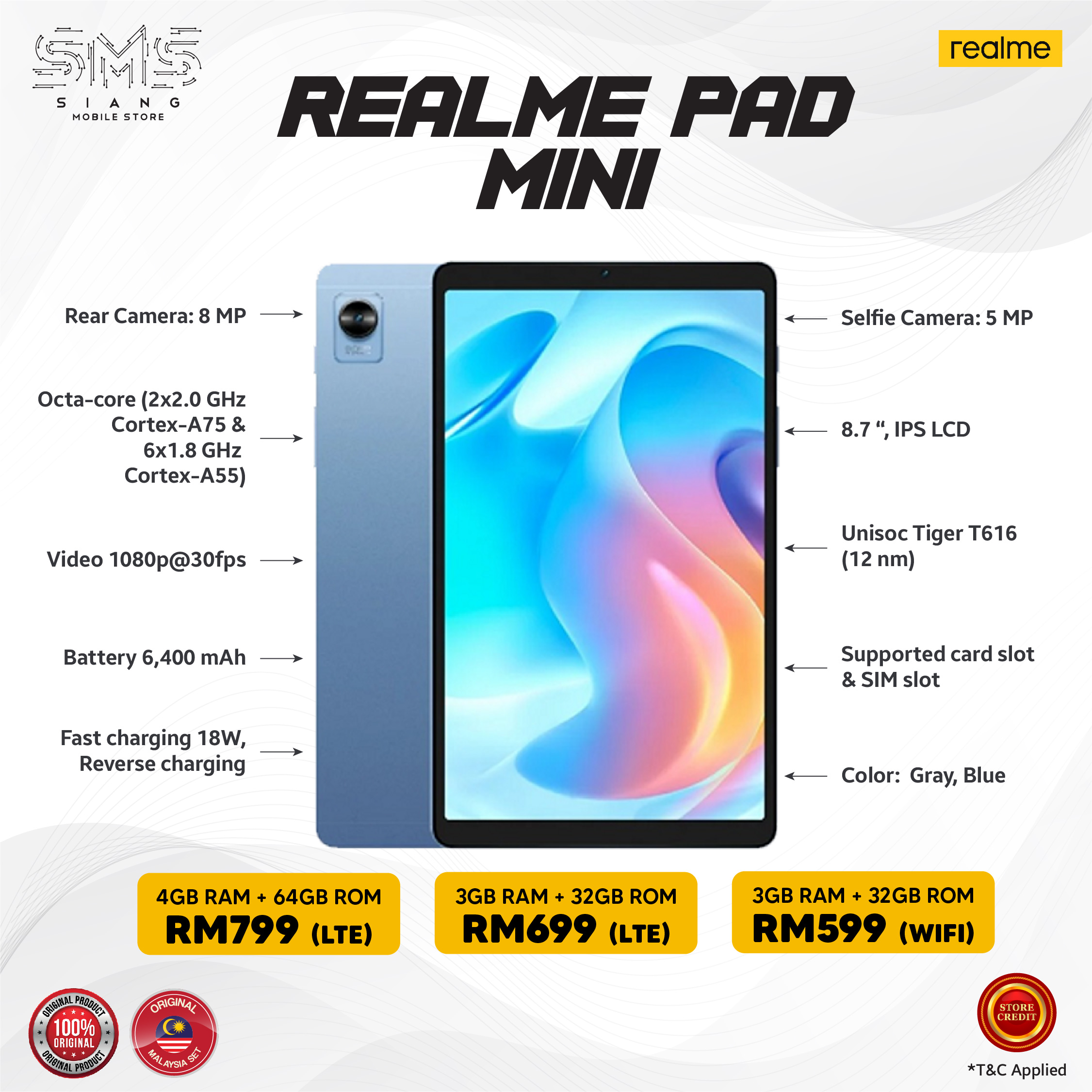 Realme Pad Mini Price in Malaysia & Specs - KTS